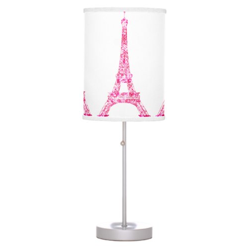 PixDezines Paris pink eiffel tower Table Lamp