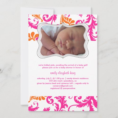 PixDezines pavo damask/birth announcement/shower