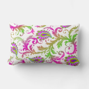 PixDezines pavo damask/diy background color Lumbar Pillow