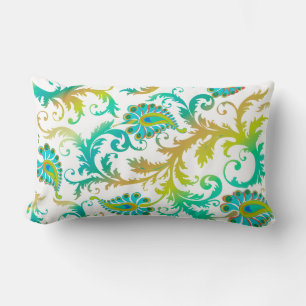 PixDezines pavo damask/diy background color Lumbar Pillow