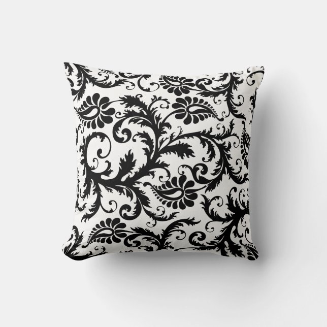 PixDezines pavo damask/diy background Throw Pillow (Front)