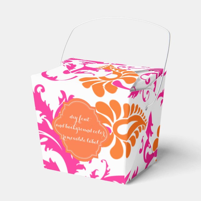 PixDezines pavo damask/DIY color Favor Boxes (Front Side)
