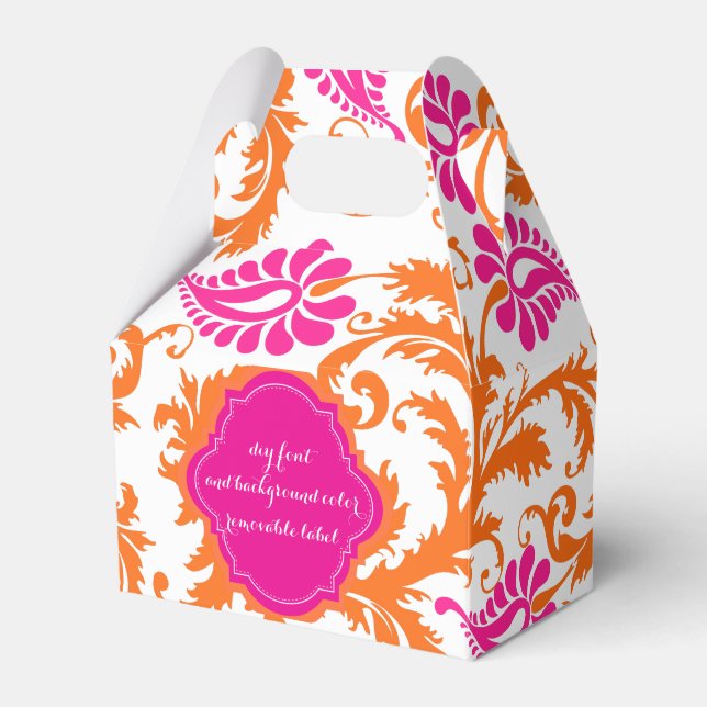 PixDezines pavo damask/DIY color Favor Boxes (Front Side)