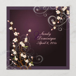 PixDezines Peach Sakura, wedding invitations