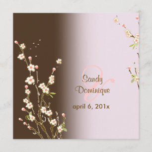 PixDezines Peach Sakura, wedding invitations