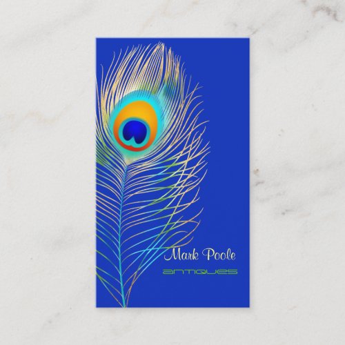 PixDezines Peacock Aqua BlueDIY cobalt background Business Card