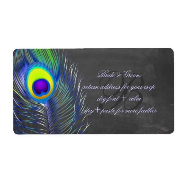 PixDezines peacock/chalkboard Label (Front)