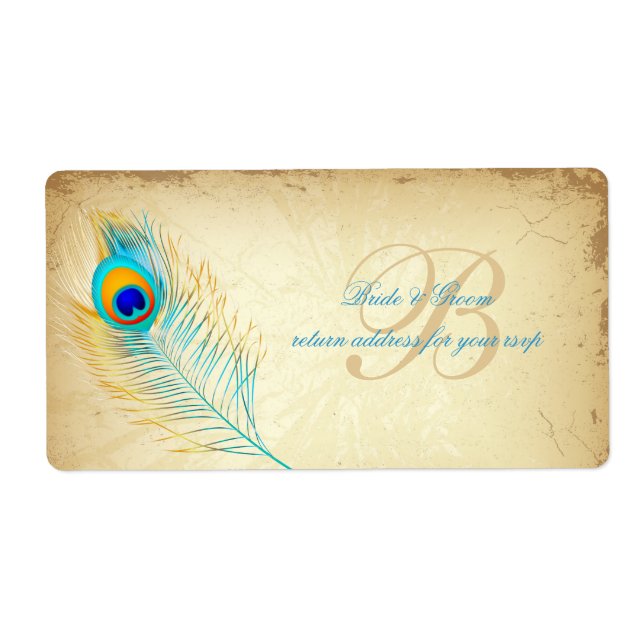 PixDezines peacock/DIY background color Label (Front)