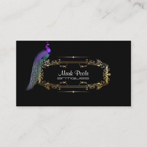 Customizable PixDezines peacock diy background/filigree swirls Business Card Templates