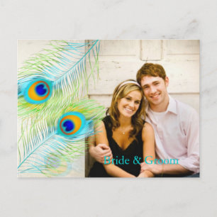 PixDezines peacock/DIY event+background color Announcement Postcard