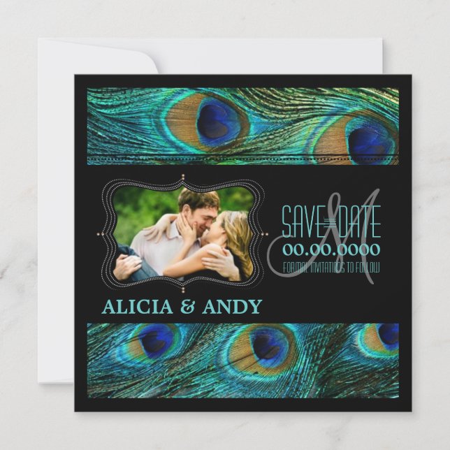 PixDezines peacock/diy events+background Save The Date (Front)