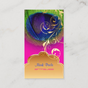 PixDezines Peacock eye+filigree swirls Business Card