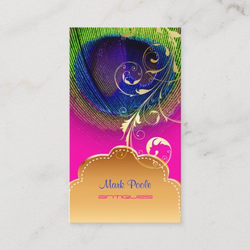 Customizable PixDezines Peacock eye+filigree swirls Business Card