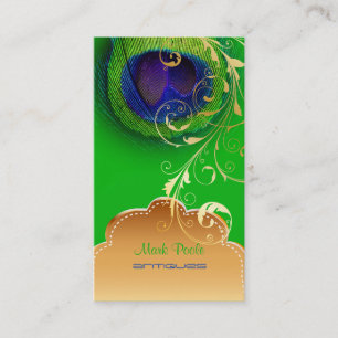 PixDezines Peacock eye+filigree swirls Business Card