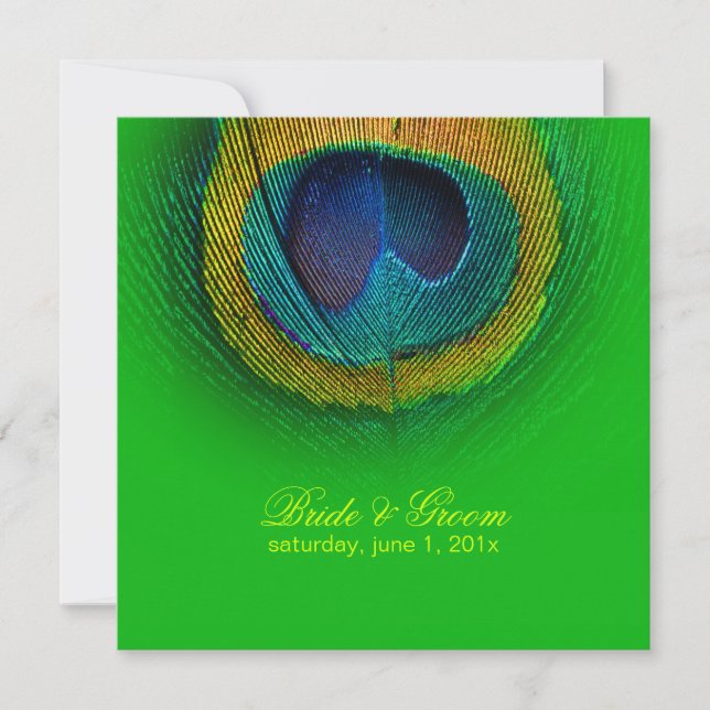 PixDezines Peacock Eye/neon green/diy Invitation (Front)