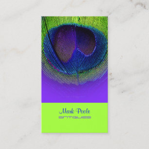 PixDezines Peacock eye/purple+cobalt+neon green Business Card