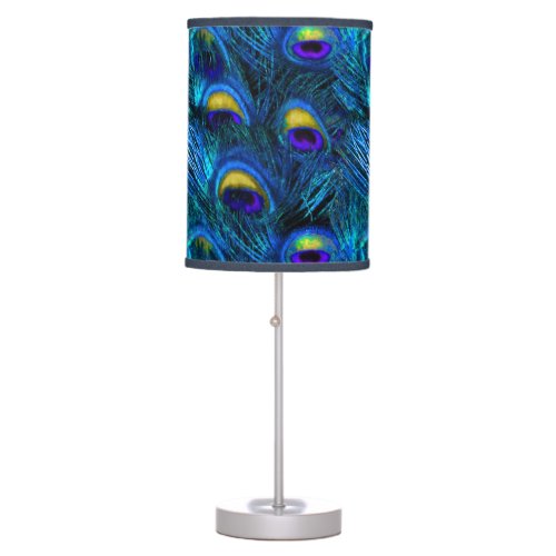 PixDezines peacock featherblue Table Lamp