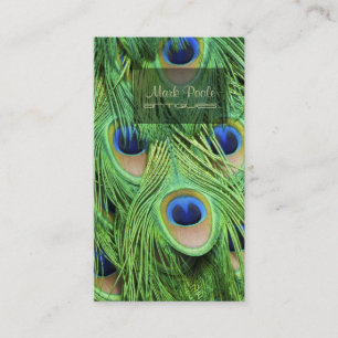 PixDezines Peacock Feather Business Card