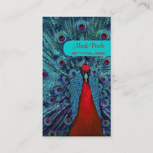 PixDezines peacock feather Business Card (Front)