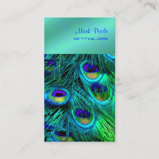 Customizable Peacock feather business card templates