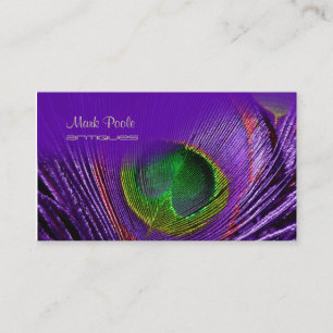 PixDezines Peacock feather business cards