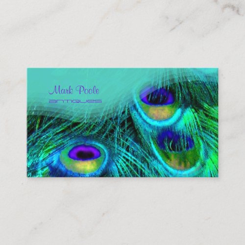 PixDezines Peacock feather business cards