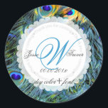PixDezines peacock feather Classic Round Sticker<br><div class="desc">PixDezines psychedelic peacock feather stickers.  All elements are editable.  

DIY background color,  trim,  fonts,  and fonts' colors.

Copyright © 2008-2016 PixDezines.com™ and PixDezines™ on zazzle.com. All rights reserved.</div>