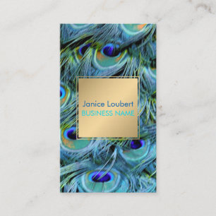PixDezines Peacock Feather/Cobalt/Aqua Business Card