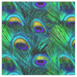 PixDezines Peacock Feather/Cobalt/Aqua Fabric