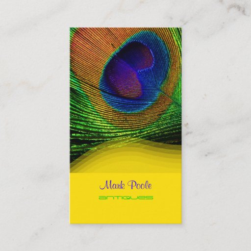 Customizable PixDezines Peacock feather Business Card Templates