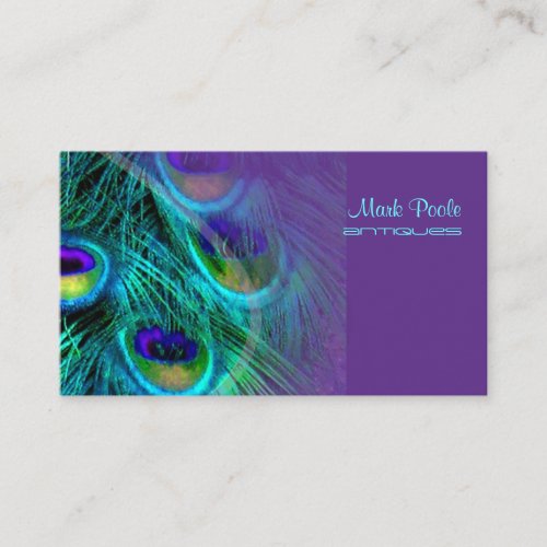 PixDezine peacock feather/teal+purple Business Cards