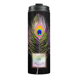 PixDezines Peacock Feather Thermal Tumbler