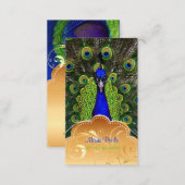 PixDezines Peacock+filigree swirls Business Card (Front/Back)