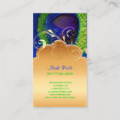 PixDezines Peacock+filigree swirls Business Card (Back)