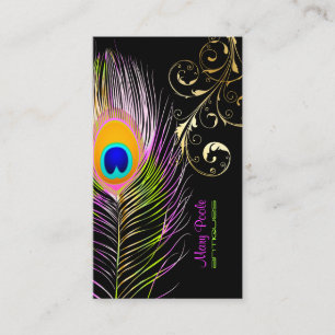 PixDezines Peacock+filigree swirls Business Card