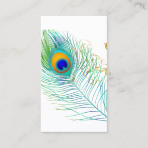 PixDezines PEACOCK PLUME+FILIGREE/DIY bckgrnd Business Card