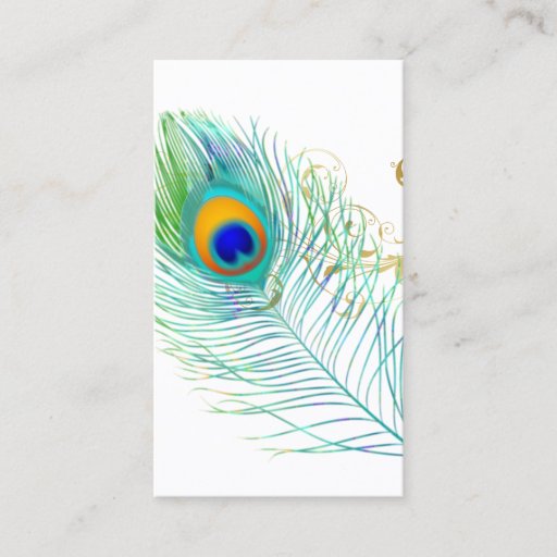 Customizable PixDezines peacock plume/diy background color Business Card Template