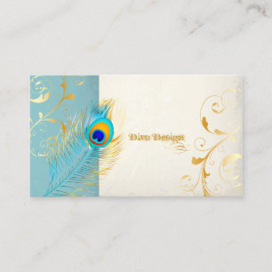 PixDezines peacock pzazz+filigree swirls Business Card