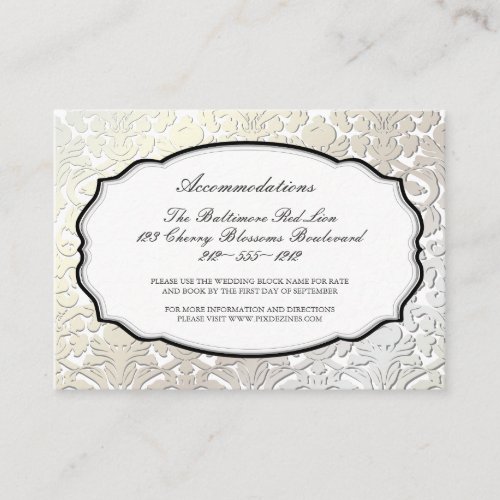 PixDezines pearl flora damask/accommodations Business Cards