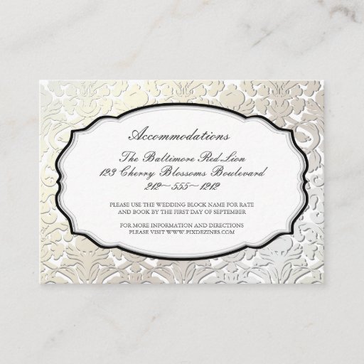 Customizable PixDezines pearl flora damask/accommodations Business Cards