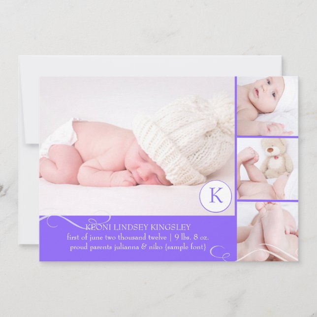 PixDezines photo template birth announcement (Front)
