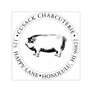 PixDezines Pig, Butcher Shop, Charcuterie Self-inking Stamp