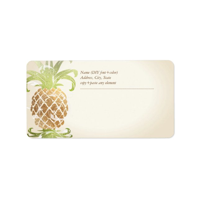 PixDezines Pineapple/Faux Gold Label (Front)