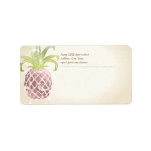 PixDezines Pineapple/Faux Rose Gold Label