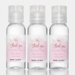PixDezines pink brushed watercolor baby shower Hand Sanitizer