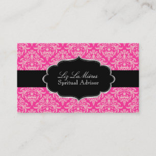 PixDezines Pink Céline Damask/DIY color Business Card