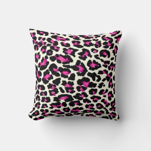 PixDezines pink cheetahdiy colors Throw Pillow