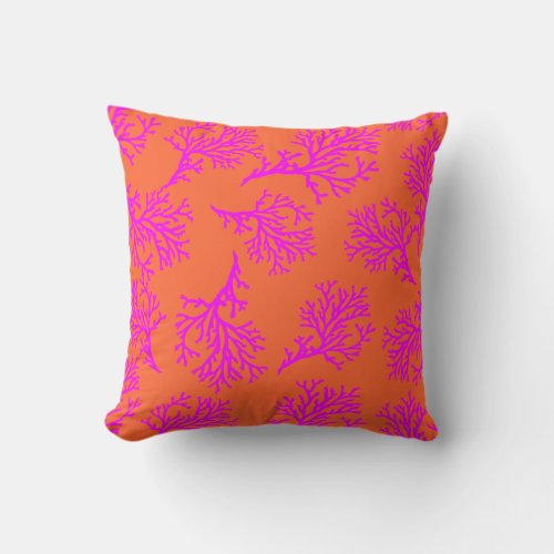 PixDezines pink coraldiy background Throw Pillow