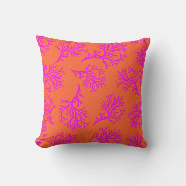 PixDezines pink coral/diy background Throw Pillow (Front)