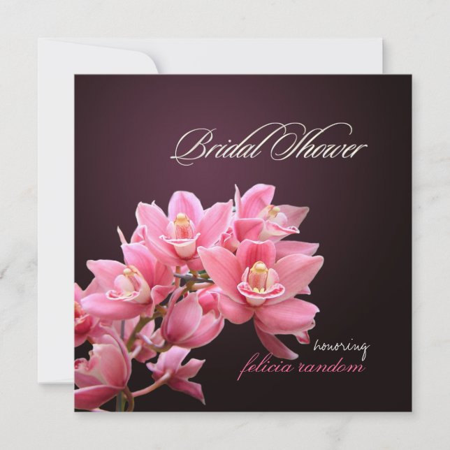 PixDezines pink cymbidium/orchids/diy events Invitation (Front)